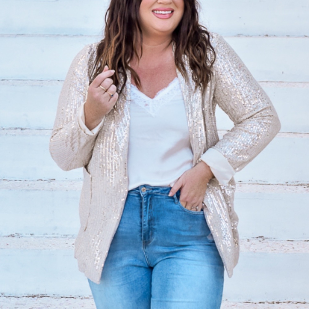 Champagne Sequin Blazer
